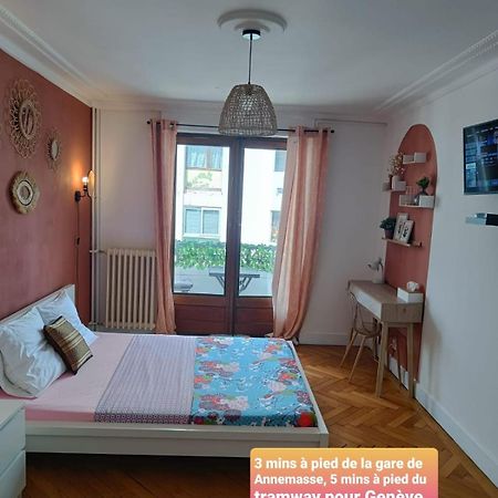 Belle Chambre D'Hote Avec Balcon Prive - 3 Mins Gare Annemasse - Geneve Acces Direct Extérieur photo